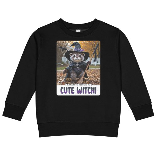 Oz Otter - Cute Witch | Kids crew neck sweatshirt