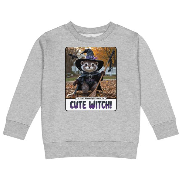 Oz Otter - Cute Witch | Kids crew neck sweatshirt