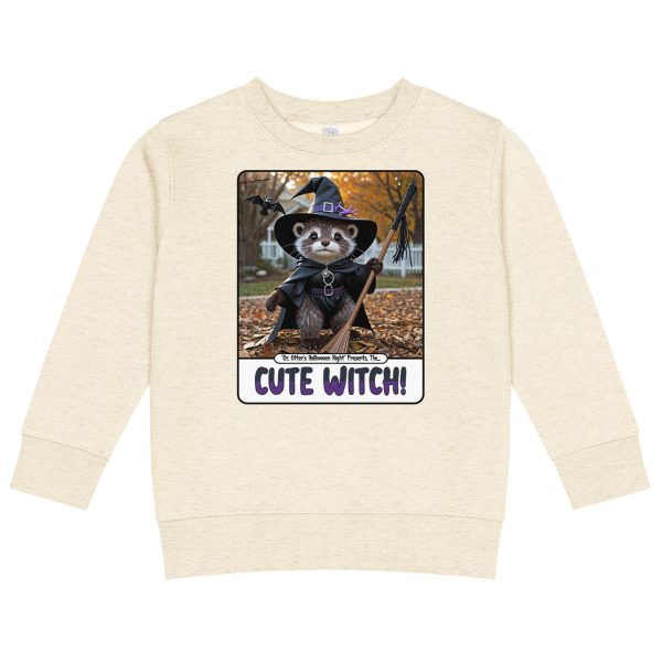 Oz Otter - Cute Witch | Kids crew neck sweatshirt
