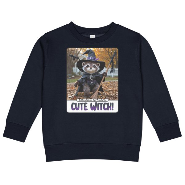 Oz Otter - Cute Witch | Kids crew neck sweatshirt