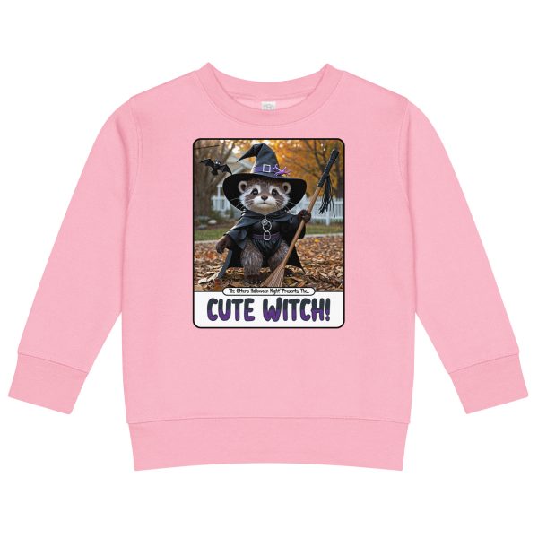 Oz Otter - Cute Witch | Kids crew neck sweatshirt