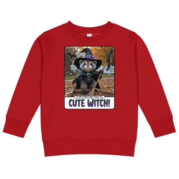 Oz Otter - Cute Witch | Kids crew neck sweatshirt