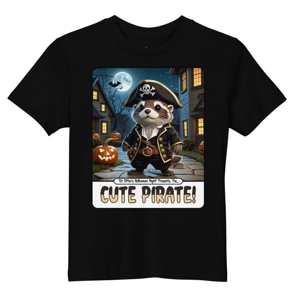 kids-organic-cotton-mini-creator-2.0-t-shirt-black-front-6ad10e7905e96.jpg Oz Otter - Cute Pirate | Organic cotton kids t-shirt