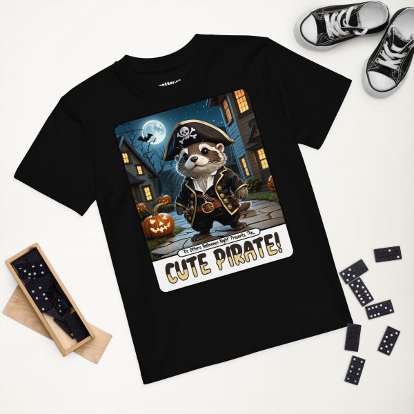 kids-organic-cotton-mini-creator-2.0-t-shirt-black-front-6ad10e7908181.jpg Oz Otter - Cute Pirate | Organic cotton kids t-shirt