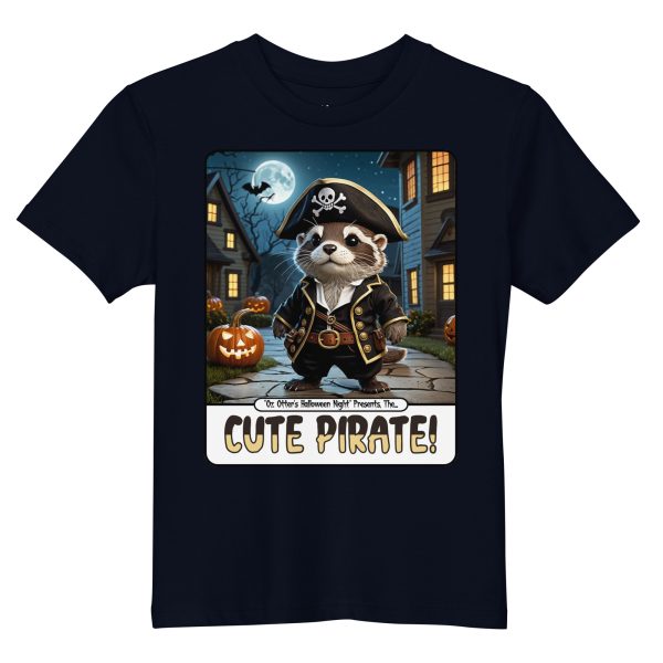 kids-organic-cotton-mini-creator-2.0-t-shirt-french-navy-front-6ad10e79062bb.jpg Oz Otter - Cute Pirate | Organic cotton kids t-shirt