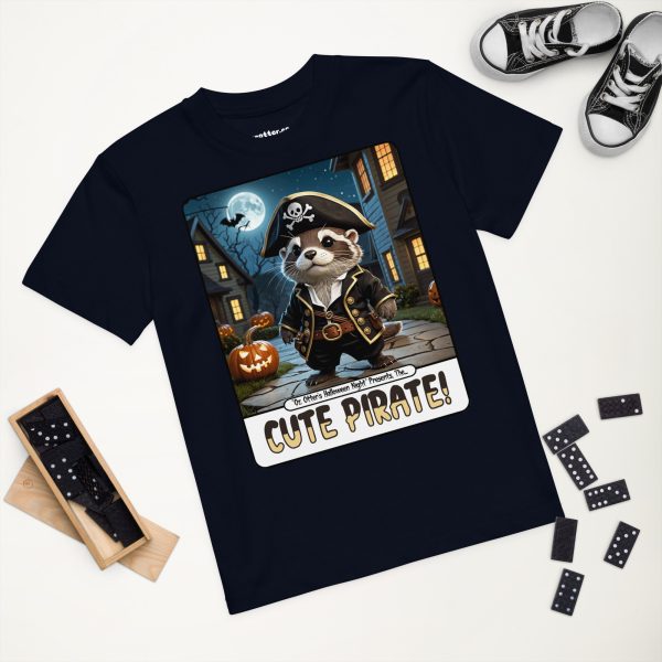 kids-organic-cotton-mini-creator-2.0-t-shirt-french-navy-front-6ad10e7908526.jpg Oz Otter - Cute Pirate | Organic cotton kids t-shirt